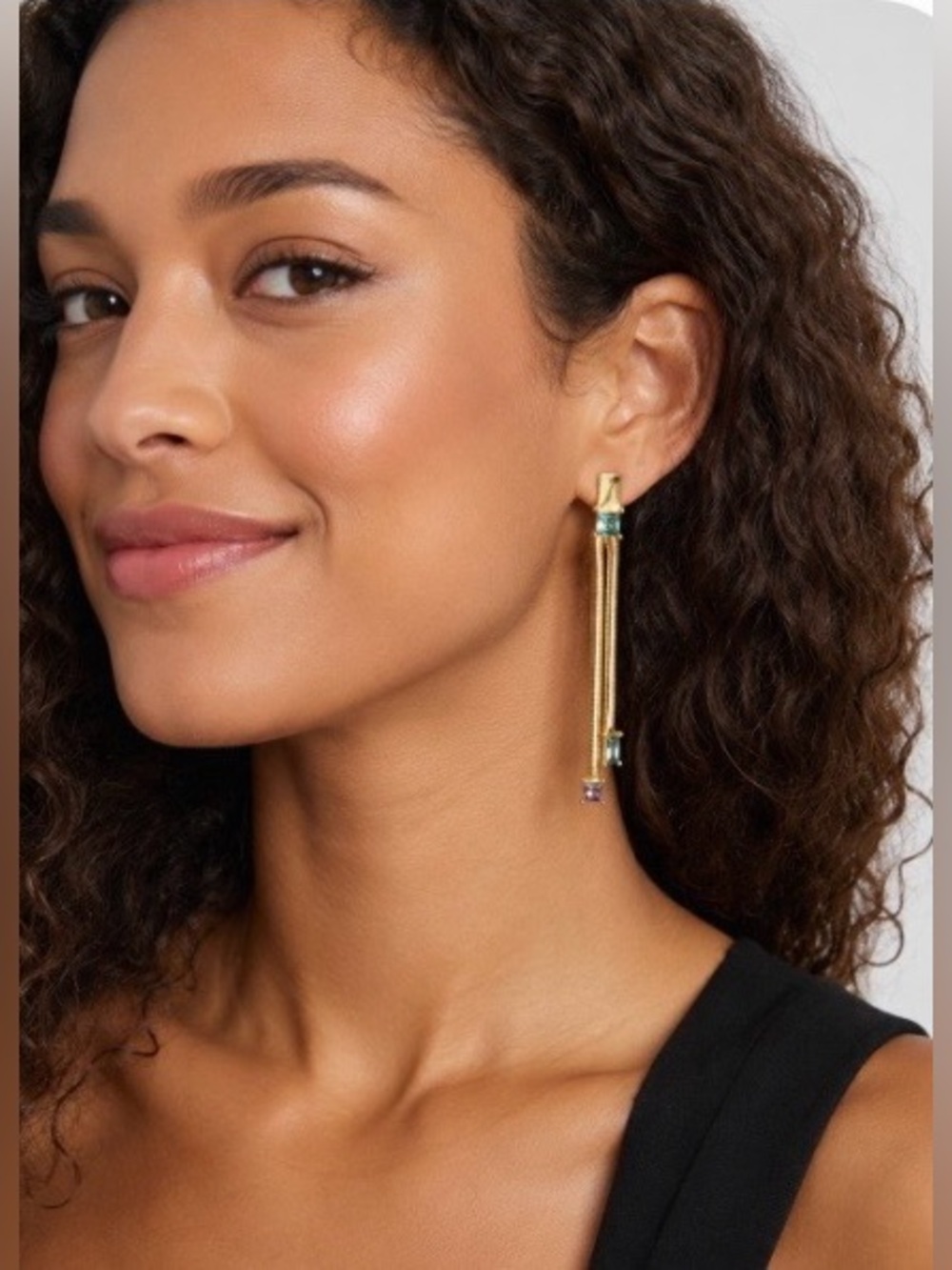 5 for $25!! Target Gold Tone Faceted Crystal Linear Dangle Earrings